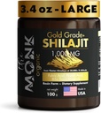 Orgánico Himalaya Shilajit Resin with Fulvic Acid, Humic Acid, 85+ Minerals- Gold Grade Plus - 100g, 1000 mg Por Serving - Energy, Stamina, Brain Support - Made in The USA