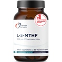 Diseños para la salud L 5-MTHF - Quatrefolic L Methylfolate Suplemento 5mg (8500 DFE) - Suplemento de Folato Metilado para Hombres - Apoyo Metilación - No GMO, Gluten Gratis (60 cápsulas)