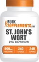 BulkSupplements.com St. Johns Wort Capsules - Hypericum Perforatum, St. John's Wort Herbal Suplementos - Vegan, 1 Cápsula por servicio, 240 Cápsulas de Veg (Pack of 1)