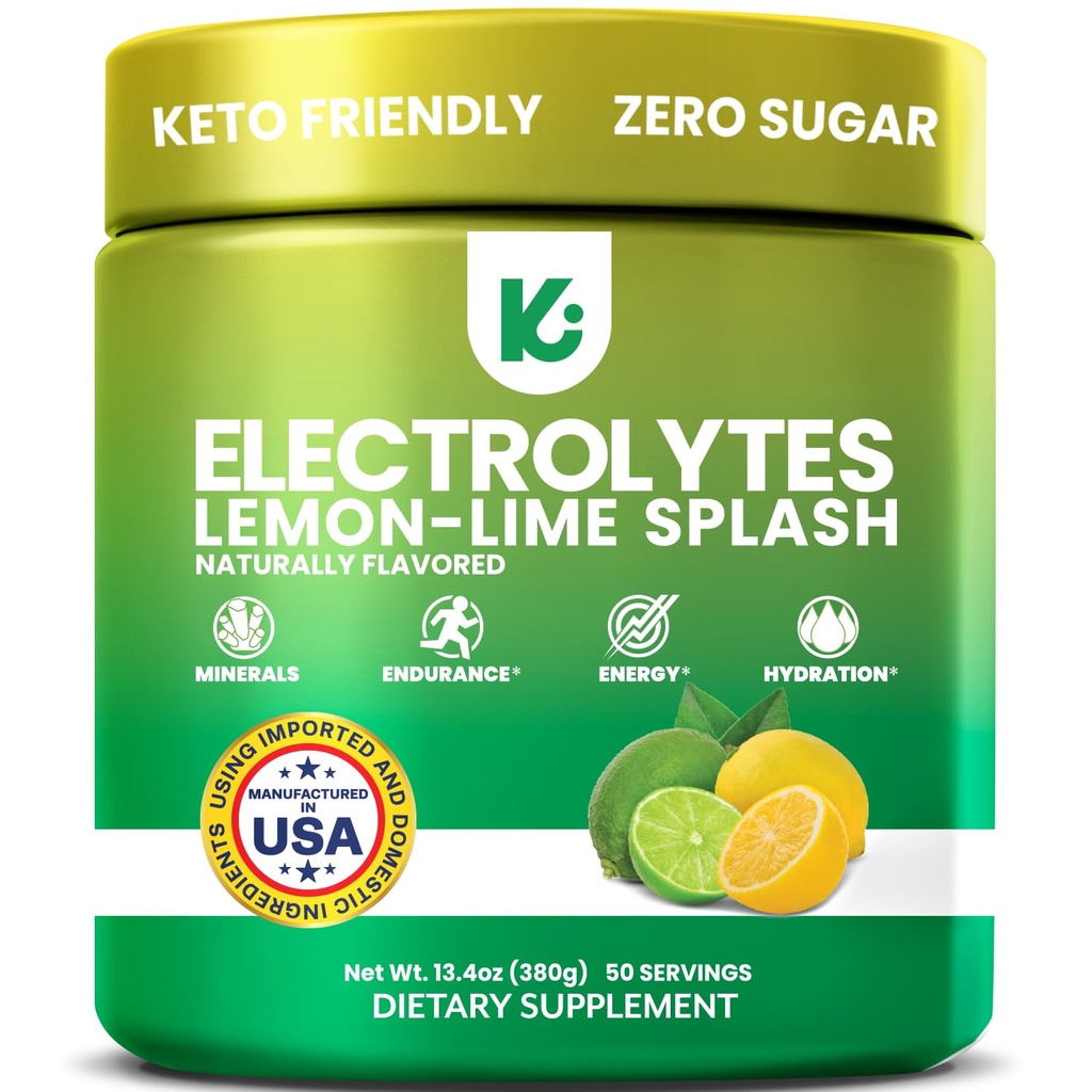 Keppi Electrolytes Powder – Lime Lime Flavor 50 Servings – No Sugar Hydration Suplemento con Potasio, Magnesio, Sodio – Keto, Vegan, Fasting-Friendly Zero Calorie Electrolyte Drink