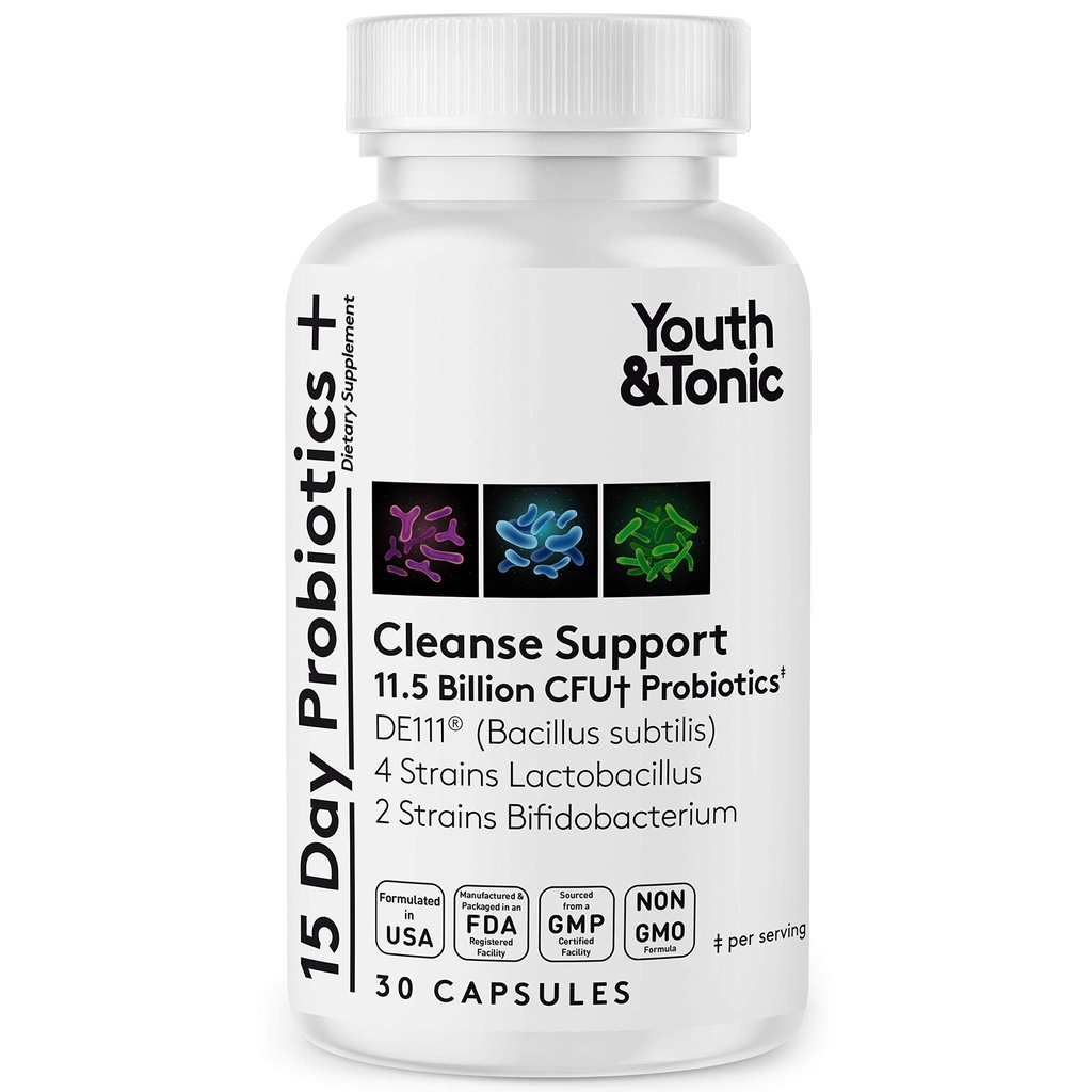 Suplemento Probiótico para 15 días de limpieza Silencioso Estante Garantizado Probióticos Estables para la Salud Digestiva " Colon a Balance Gut Flora ← Limpieza de la regularidad Estreñimiento Apoyo para Mujeres Hombres Adultos