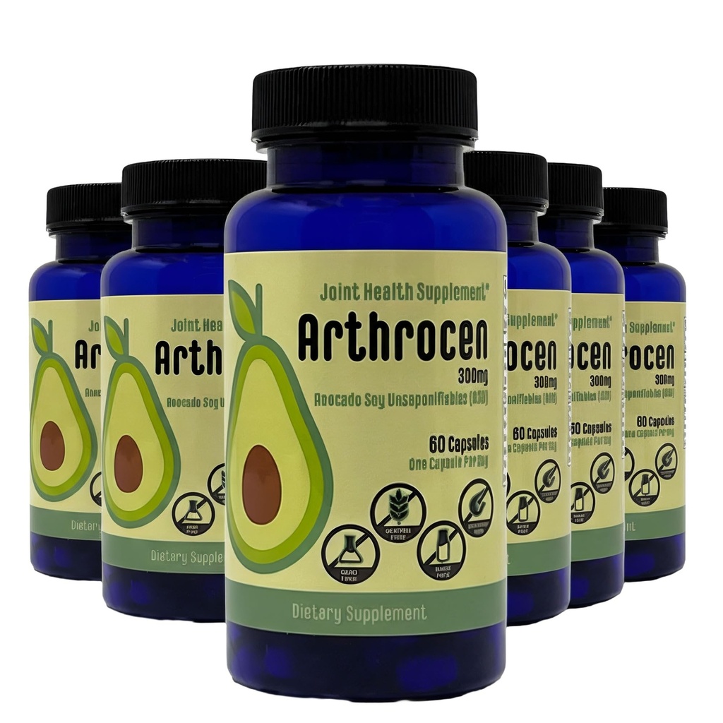 Suplemento conjunto de salud, 300Mg Avocado Soy Unsaponifiable, No GMO, Dairy Free, Gluten Free " Shellfish Free, 60 Day Supply, One Capsule Por Day (12 meses)