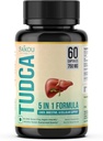 TUDCA (Acido Tauroursodeoxycholic) 750mg - 5 in 1 with Milk Thistle, Ashwagandha, Dandelion and Ginseng - 60 Servings