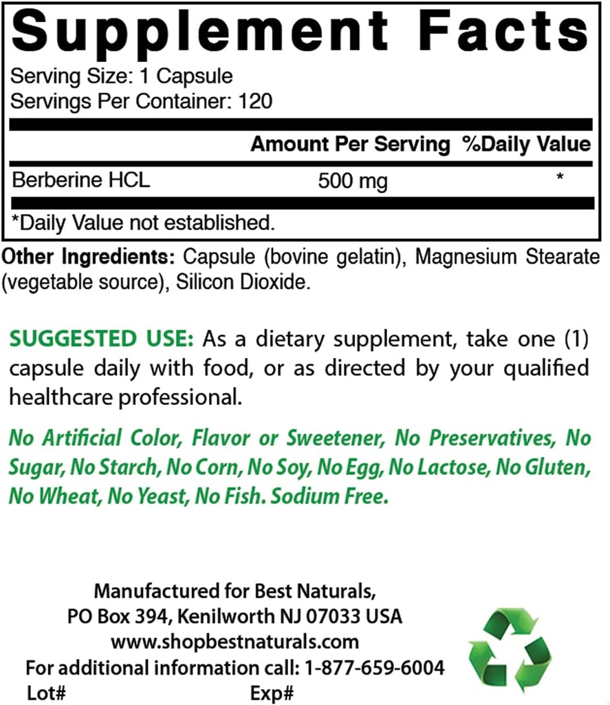 Mejores Naturales Berberina 500m & Quercetina 1000 mg