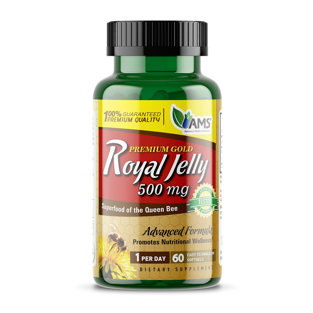 Estados Unidos Medic &amp; Science Royal Jelly 500mg (60 softgels) ← Superfood of The Queen Bee ← Suplemento dietético para las mujeres ← promueve la inmunidad y la fertilidad.