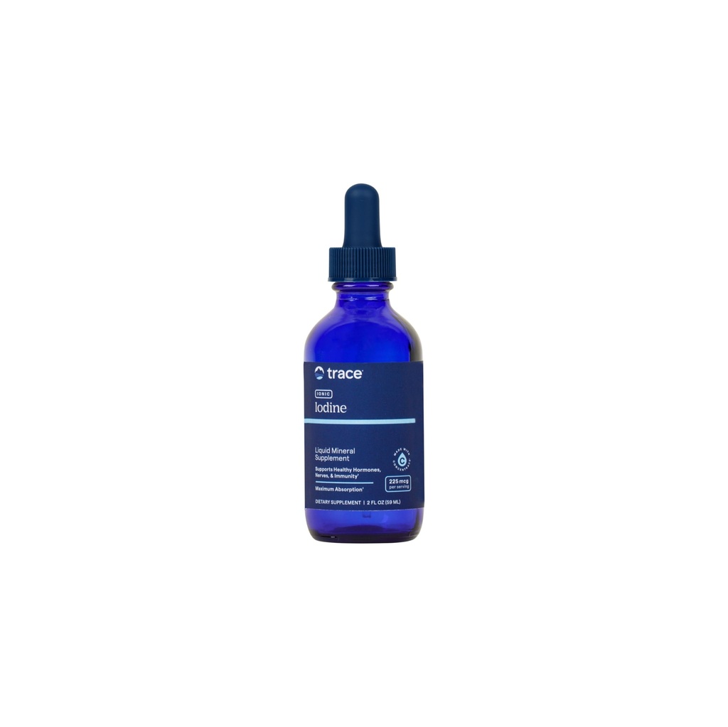 Trace Minerals Iónico Iodine 225 mcg - Gel Suplemento de soporte Sistema de inmunización " Tiroides Salud - Iodine Drops with Magnesium - Supports Healthy Nervous System - 2 fl oz (295 Servings)