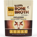 Solo Bono Broth Protein Collagen Powder Low Sodium, 16g Collagen hidrolizado Tipo I " III, para la piel sana, uñas, cabello, articulaciones " , Hecho de hierba, 1 lb (Bag - Net Wt. 1 lb. Polvo)