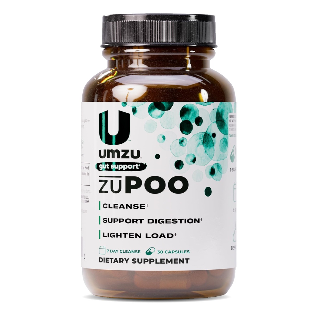 UMZU zuPOO Gut Cleanse Detox, 30 cápsulas – 15 días de limpieza natural de colon con citrato de Cascara Sagrada &amp; Magnesium – Vegan, no GMO, sin gluten desintoxicación Suplemento para soporte de intestino saludable