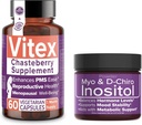 Rosa íntima Ahorre 10% en Saldo hormonal & Wellness Reproductivo Bundle – Vitex Chasteberry Suplemento + Myo & D-Chiro Inositol Powder para PCOS & Menstrual Support
