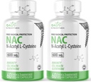 Fusiones de la naturaleza NAC Suplemento N-Acetil Cysteine - (2 Pack) NAC 600 mg - Anti Aging Supplement, Antioxidant Supplement, Liver and Lung Support, Boost Glutathione - N Acetyl Cysteine (120 cápsulas)