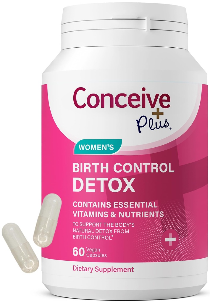 PLUS CONCEIVE Suplemento Detox - Vitaminas Prenatales Mejores para Mujeres - Apoyo Saldo hormonal &amp; Salud Ovárica - Esencial para Mujeres Tratando de Concebir - Suplementos dietéticos - 60 cápsulas