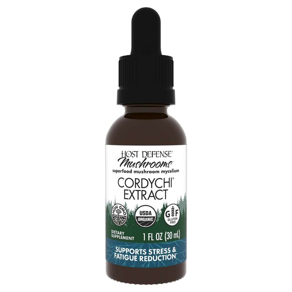 Host Defense CordyChi Extract - Energy &amp; Immune Support Supplement - Cordyceps & Reishi Mushroom Supplement for Relaxation &amp; Respiratory Support - Aids Against Tiredness - 1 fl oz (30 Servings)*