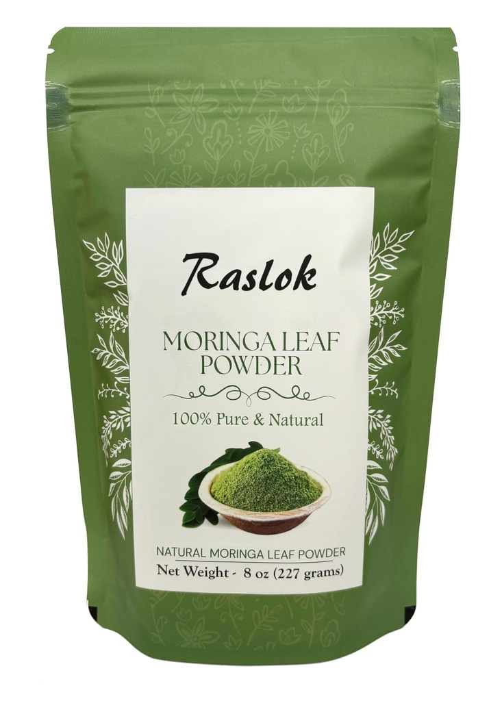 Moringa Powder tención 100% Pure Moringa Leaf NO Stems ← Moringa Olifera Powder (8 Oz)