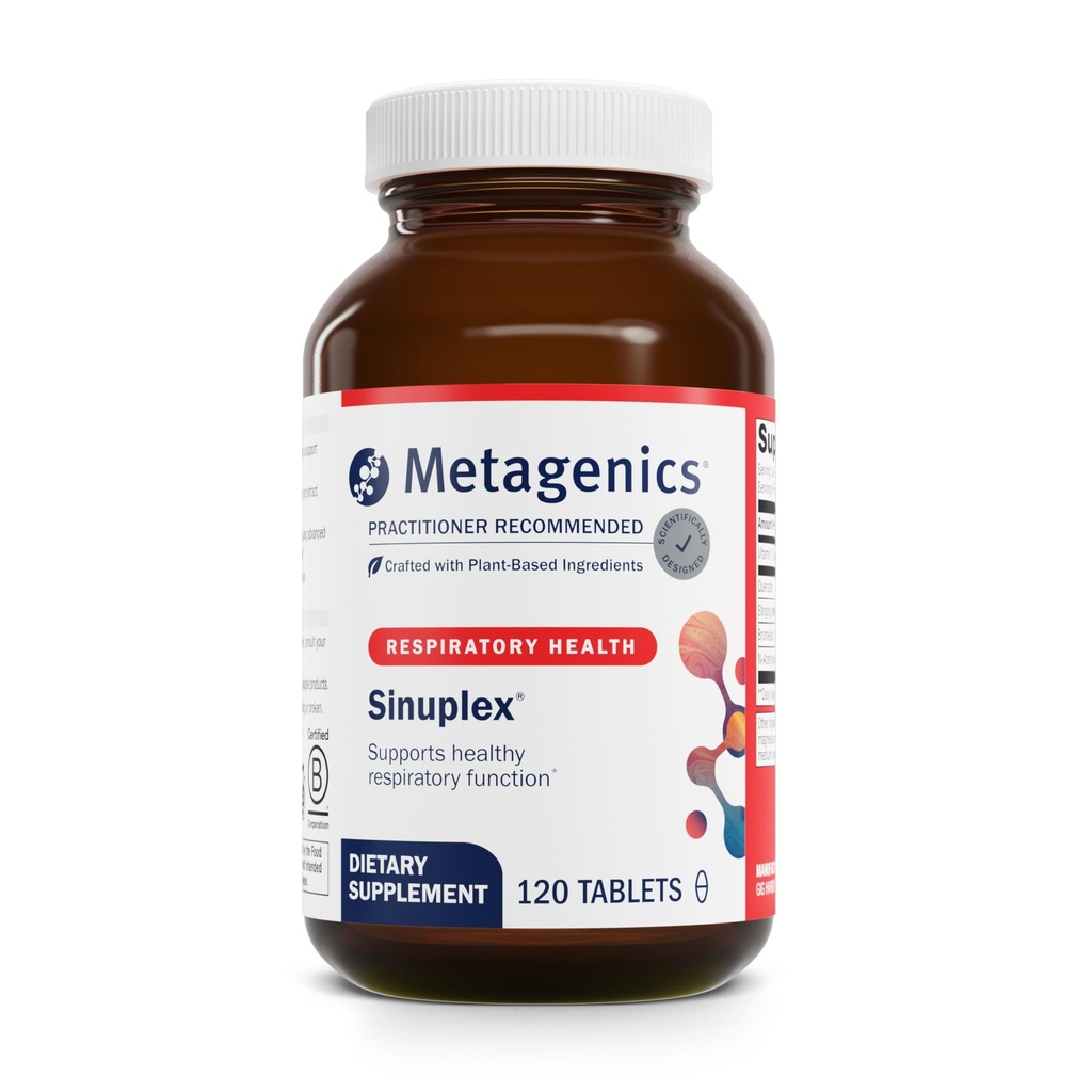 Metagenics Sinuplex - Respiratory & Immune Support* with Vitamin C (150 mg), Quercetin, Stinging Nettle, N‑Acetylcysteine & Bromelain* - Non‑GMO, Gluten‑Free - 120 Tablets