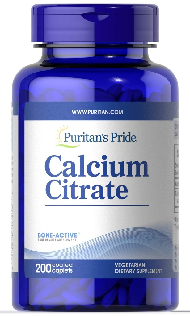 Citrato de calcio de Puritan 200 Mg, 200 Conde