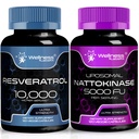 WELLNESS LABSRX Resveratrol Capsules 10000mg - Nattokinase Suplemento cápsulas - 5000 FU