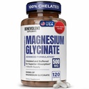 Magnesium Glycinate 500mg - Chelated &amp; Buffered High Absorption Magnesium Supplement to Support Stress Relief, Digestion, Bone, Sleep, Nerves & Muscle Health - Made in USA - 120 Vegan Capsules