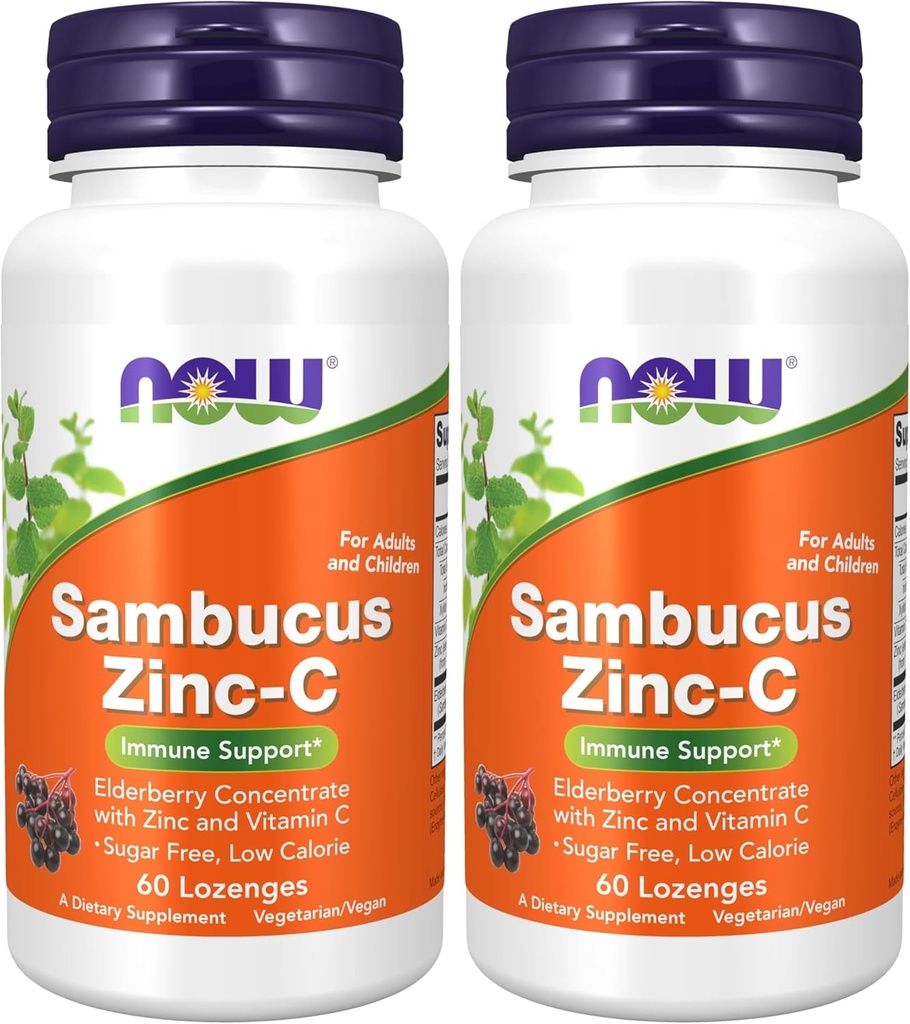 [BRSRAY3RO4GQOCDZ] AHORA Suplementos, Sambucus Zinc-C con Concentrado de Elderberry y Vitamina C, 60 Lozenges (Pack of 2)