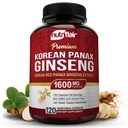 NutriFlair Coreana Red Panax Ginseng 1600mg – 120 Vegan Capsules  5% Ginsenosides ← Non-GMO, Gluten-Free ← Energía natural y apoyo en foco Silencio Made in USA