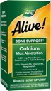¡La naturaleza está viva! Calcio Max Absorción, Calcio de Fuente de Planta, Vitamina D3 & K2, Magnesio, Soporte de Hueso*, 60 Tabletas (Paquete Mayo Vary)