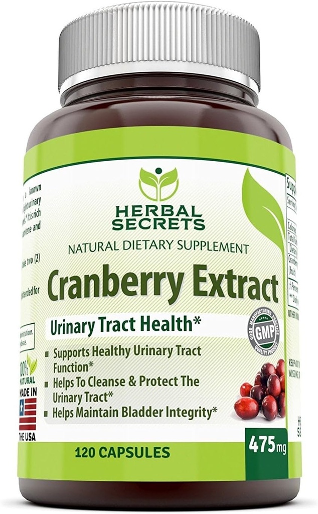 Herbal Secrets Cranberry Extract 475 Mg 120 Capsules
