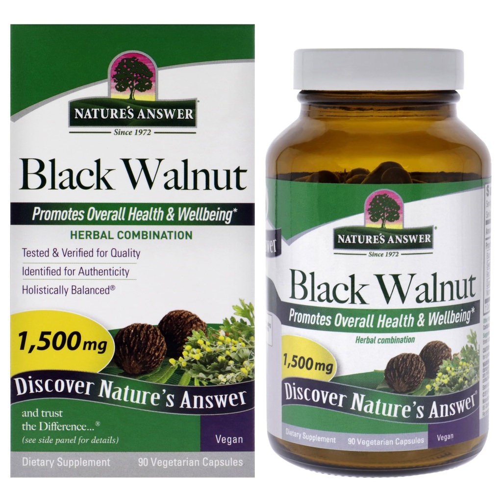 Nature's Answer Black Walnut Complex Vegetarian Capsules, 90-Count