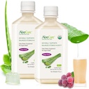 AloeCure USDA Organic Aloe Vera Juice Grape Flavor, Made Within 12 Hours of Harvest - Pure Aloe Vera Digestive & Immune Health Supplement, Helps Maintain Balanced Stomach Acidity, 16.7oz x 2 Btls