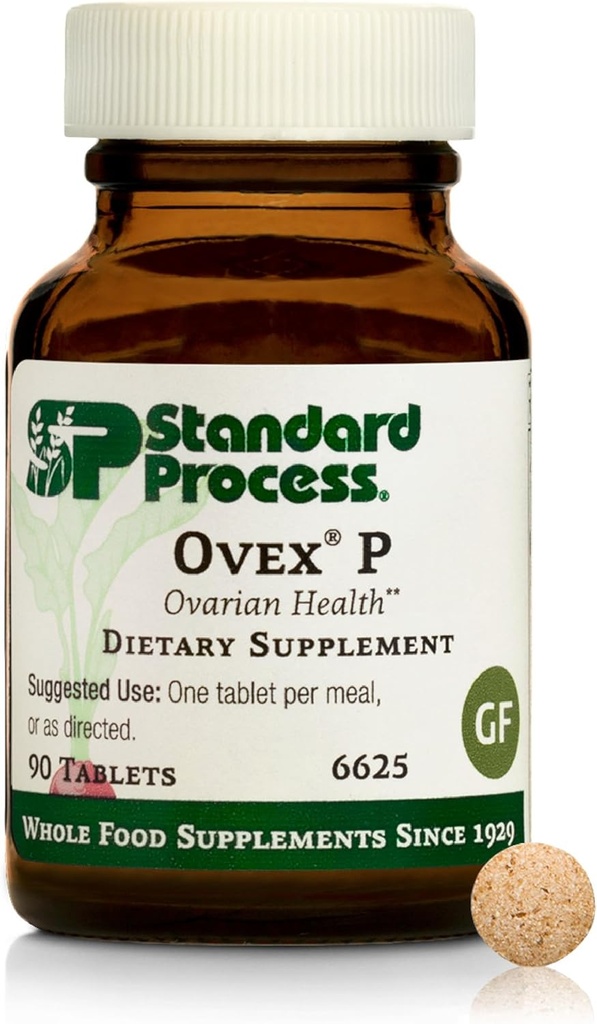 Standard Process Ovex P - Suplemento integral basado en alimentos para apoyar su salud - Suplemento con Citosol Ovario Porcino Extracto - 90 Tabletas