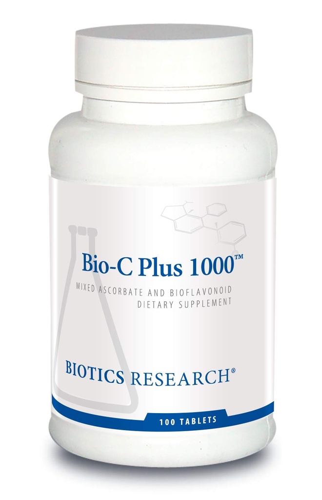 Biotics Research Bio C Plus 1000 Antioxidante, alta potencia, bioflavonoides, soporta la respuesta saludable de los inmunes, construye colágeno, piel sana, cartílago y soporte conjunto 100 Tabletas