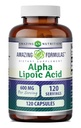 Fórmulas asombrosas Ácido Lipoico alfa TENIDO 600 Mg Por Servir Suplemento TENIDO Cápsulas TENIDO NO-OMG TENIDO Gluten Free TEN Made in USA (Unflavored)