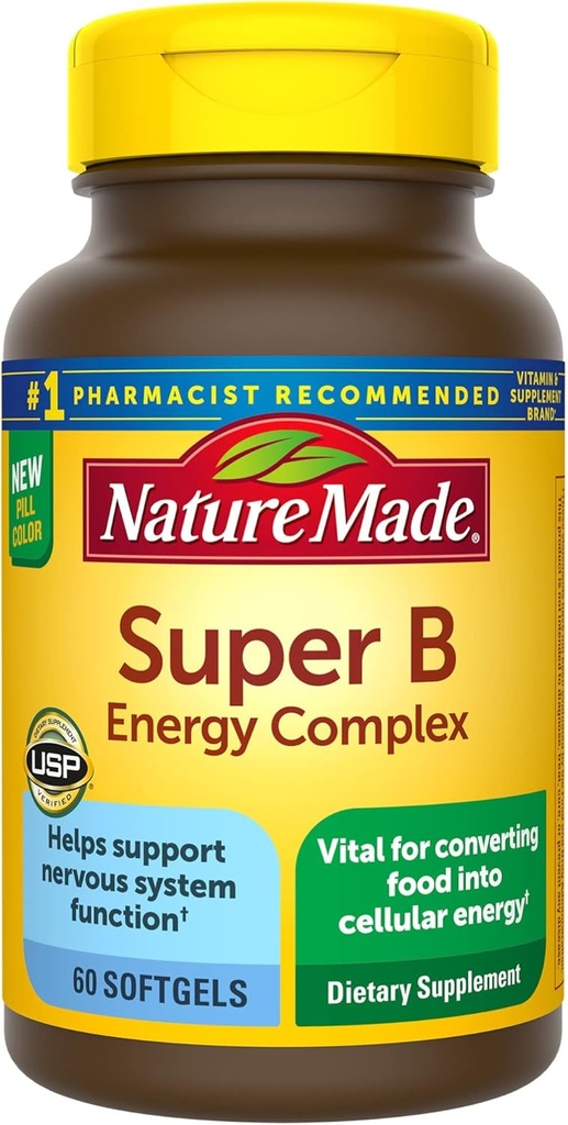 Complejo de energía Super B, Suplemento dietético para la función de la célula cerebral, 60...