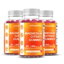 Vitamatic Magnesium Gummies 600mg por Serving – 60 Gummies Vegan – Relax, Muscle, Bone & Energy Support – 3 Pack