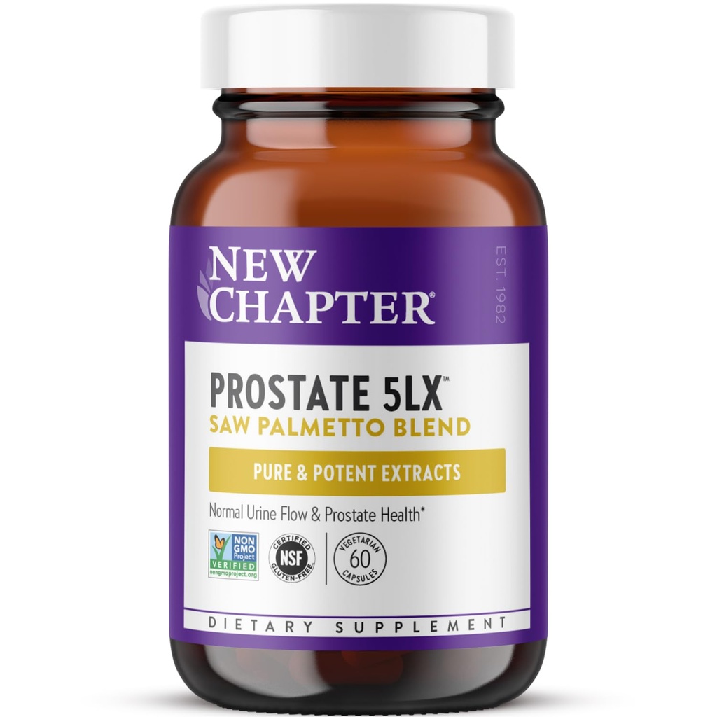 Nuevo capítulo Suplemento de la próstata - próstata 5LX con estrangulamiento clínico Palmetto + selenio fermentado para el bienestar de los hombres - 60 ct