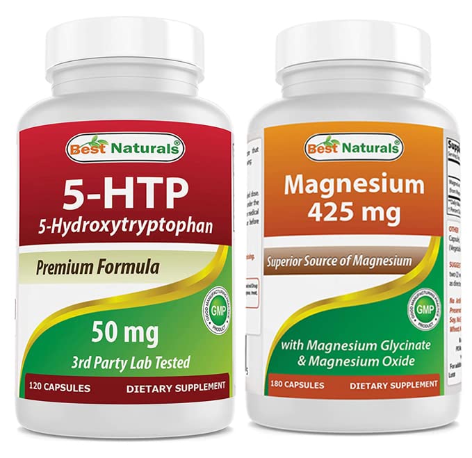 Mejores Naturales 5-HTP 50 mg &amp; Magnesio Glycinate 425 mg