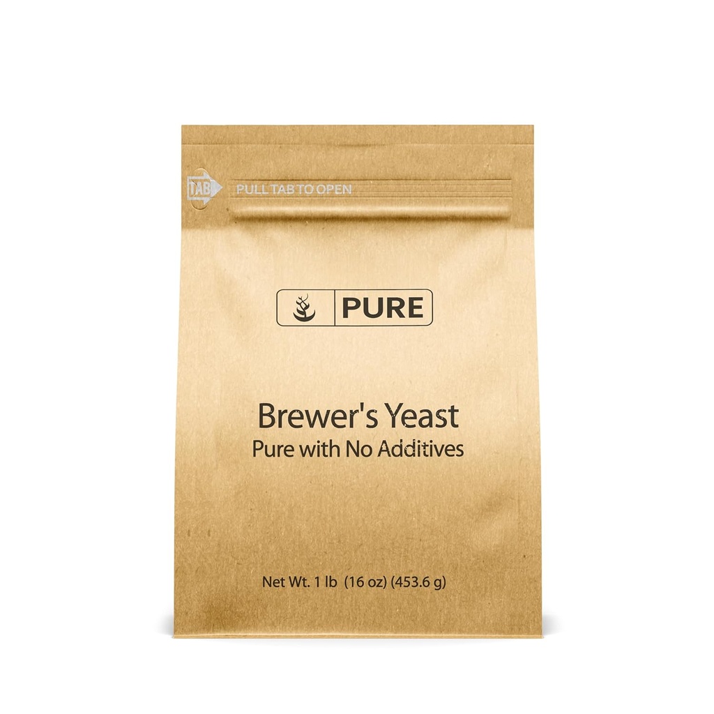 Ingredientes originales puros Levadura de Brewer (1 lb) Siempre puros, sin rellenos o aditivos, no GMO