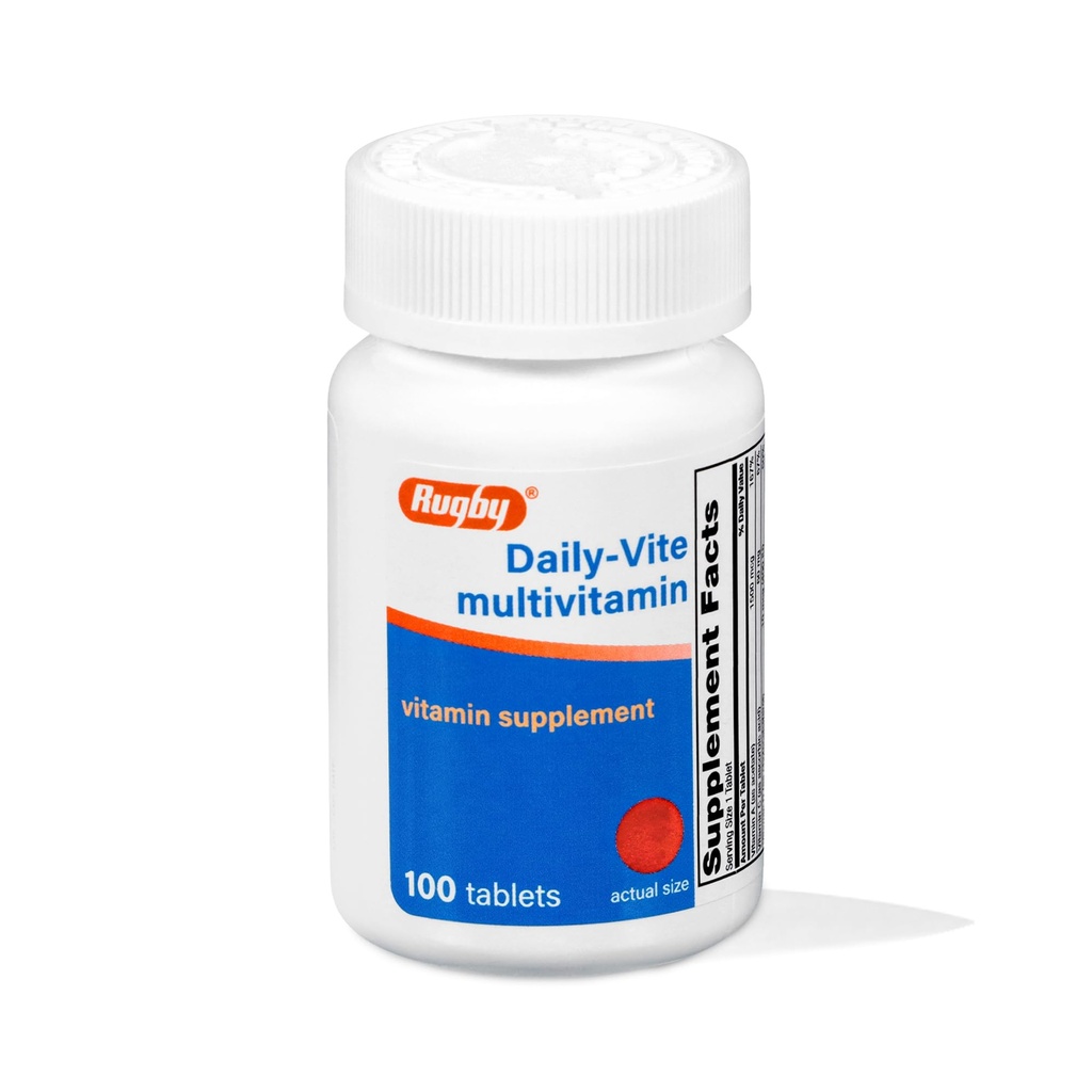 Rugby Daily-Vite Multivitamin - Suplemento diario de vitaminas - 100 Tabletas (1 Pack)