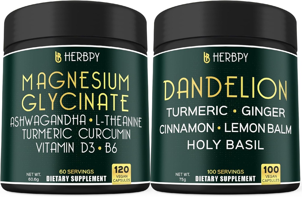Bundle 6in1 Magnesio Glycinate Suplemento &amp; 6in1 Dandelion Suplemento