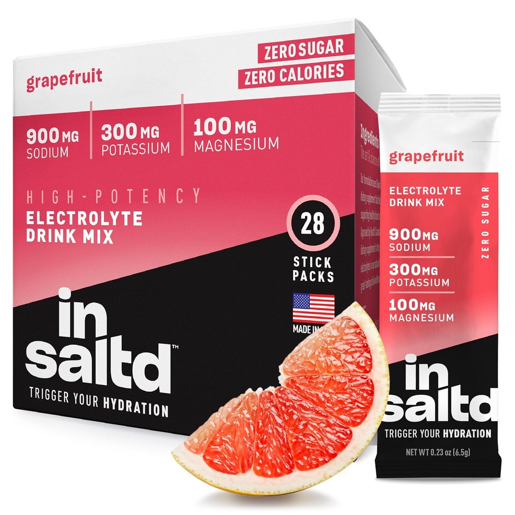 INSALTDTM Sugar Free Electrolytes Powder Packets with No Stevia Aftertaste ← High-Potency Hydration Packets