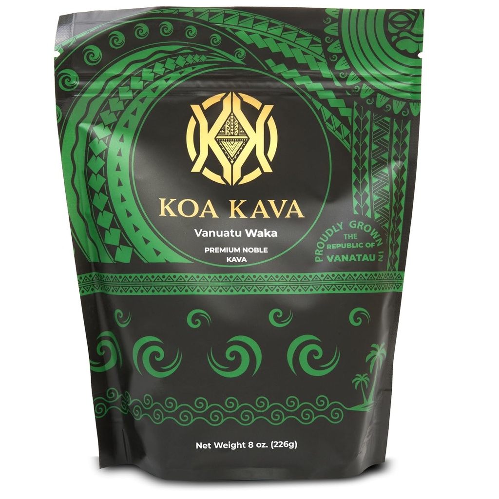 Vanuatu Koa Kava Kava Powder - Premium Noble Waka Kava Té elaborado en Vanuatu para la relajación auténtica. 8 oz.