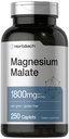 Horbäach Magnesium Malate TENIDO 1800mg ANTE 250 Caplets Coated Silencio Vegetarian, Non-GMO, Gluten Free Supplement