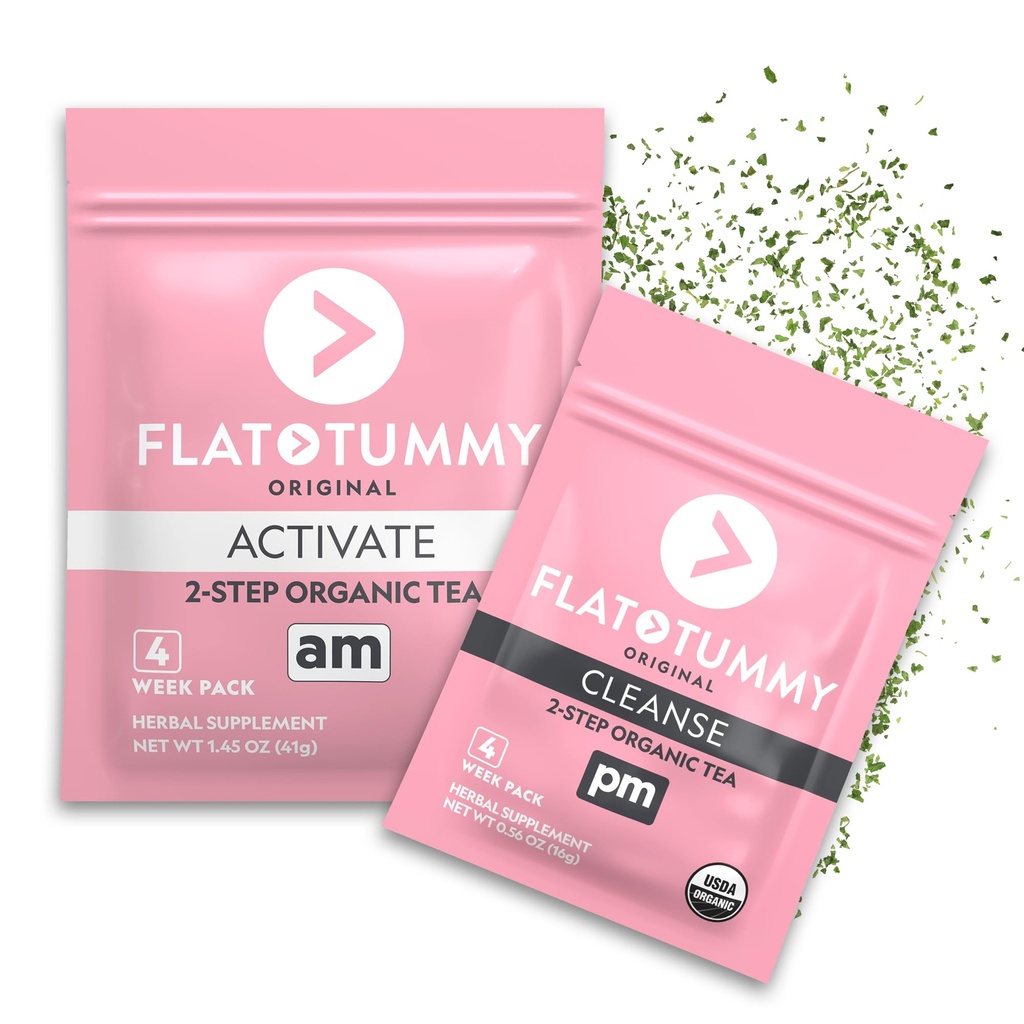 Plano de Tummy Té – 2 pasos, 4 semanas programa – Detox Tea to Boost Energy " Reduce Bloating* - All Natural Detox Cleanse w/ Green Tea, Lemon Balm, Dandelion, Fennel, " Más - Apoyo a la digestión