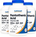 Ácido Pantoténico Nutricost (Vitamin B5) 500 mg, 240 cápsulas (3 botellas)