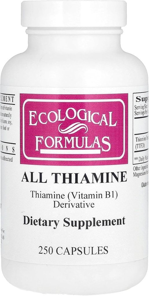 Fórmulas ecológicas Allithiamine Vitamina B1 Cápsula, 50 mg, 250 Conde