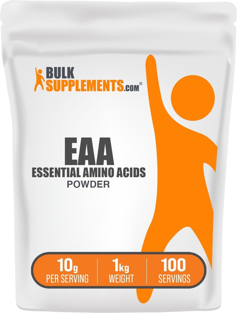 BulkSupplements.com Aminoácidos esenciales Polvo - Suplemento de Aminoácidos Esenciales, EAA Powder - Sin sabor, 10g por Ser, 1kg (Pack of 5) (11 lbs)