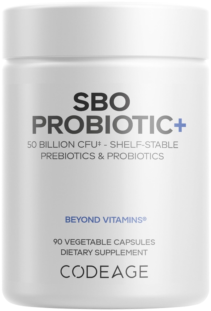 Codeage SBO Probiotics, 50 Billion CFUs Por Serving, Multi Strain Soil Based Organisms Blend and Organic Fermented Botanical Blend, Shelf-Stable, 90 Capsules
