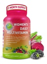 Multivitaminas diarias de mujeres con hierro - Multivitamina metilada vegana para mujeres con biotina, Superalimentos orgánicos, Probióticos, B-Complex - Energía, Gut &amp; Asistencia sanitaria óptima – Fácil de absorber cápsulas