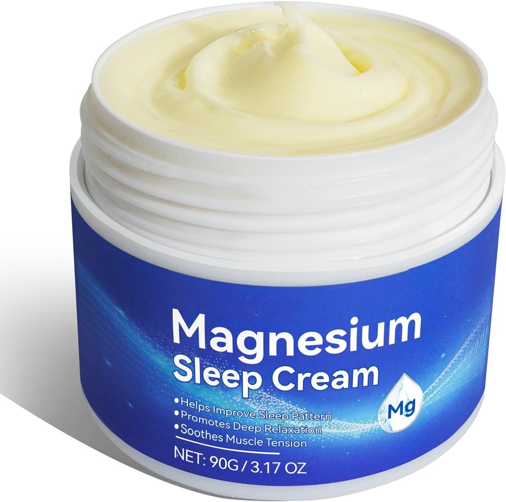 Crema de magnesio, aceite de magnesio, crema de magnesio para dormir, pies, tensión del músculo calmante,Loción de magnesio para la relajación,3.17oz