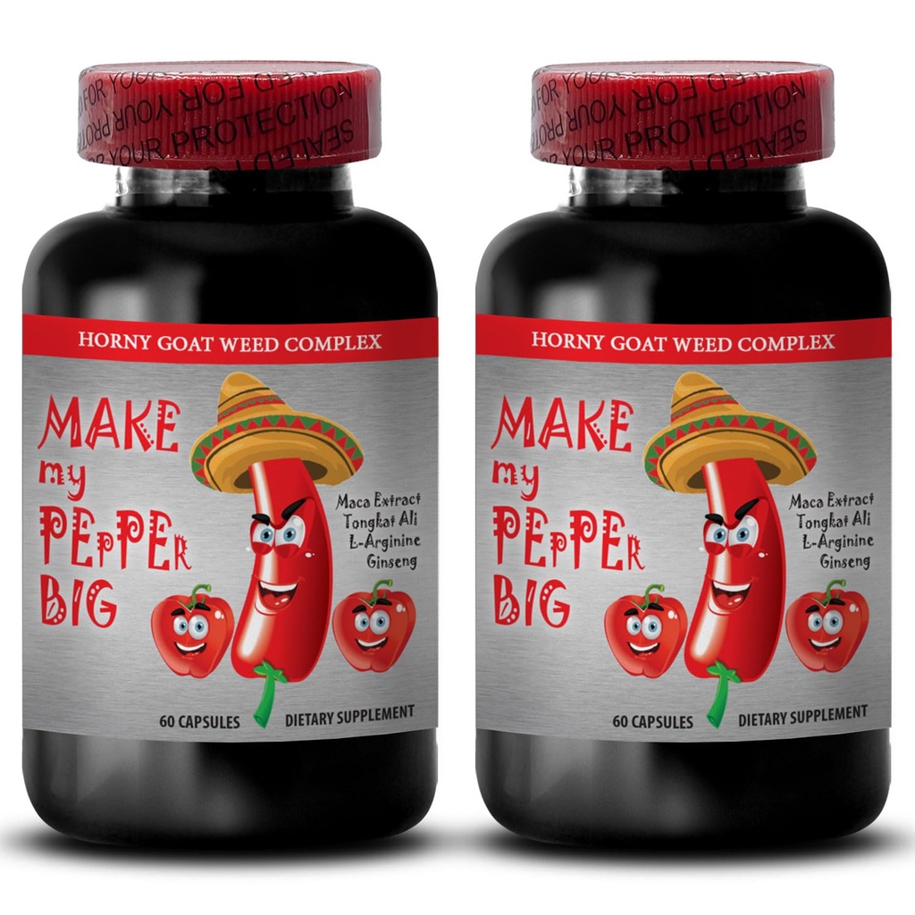 píldoras de mejora masculino aumentan el tamaño - HACER MI PEPPER BIG - NATURAL MALE ENLARGEMENT, Maca, L-Arginine, pastillas Longjack, potenciador de rendimiento masculino, tongkat ali para hombres, píldoras de libido masculino, 2 Bot 120 Caps