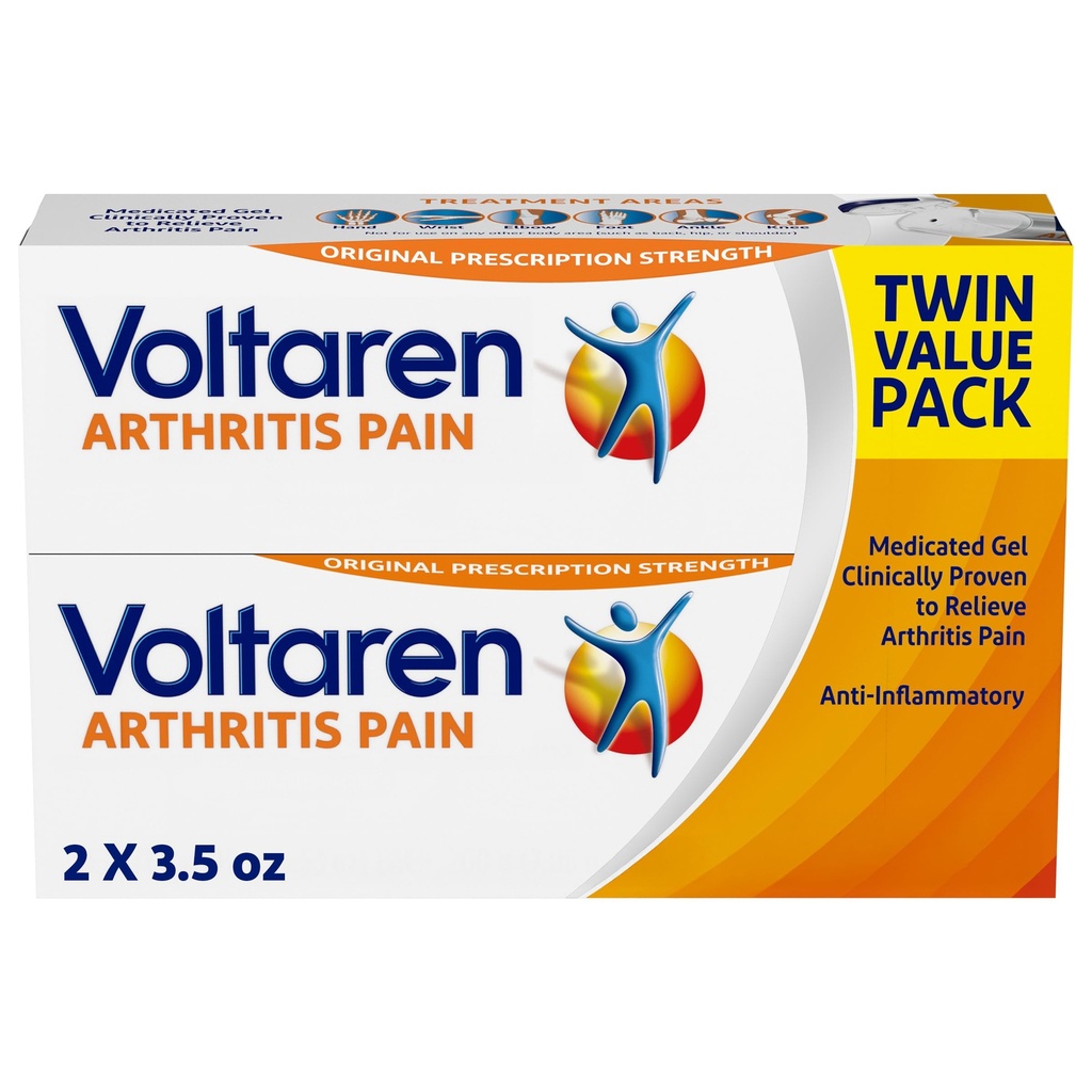 Voltaren Artritis Dolor de dolor para poderosa artritis tópica Dolor Alivio con Diclofenac - NUEVO Easy Open Cap - 100 g x 2