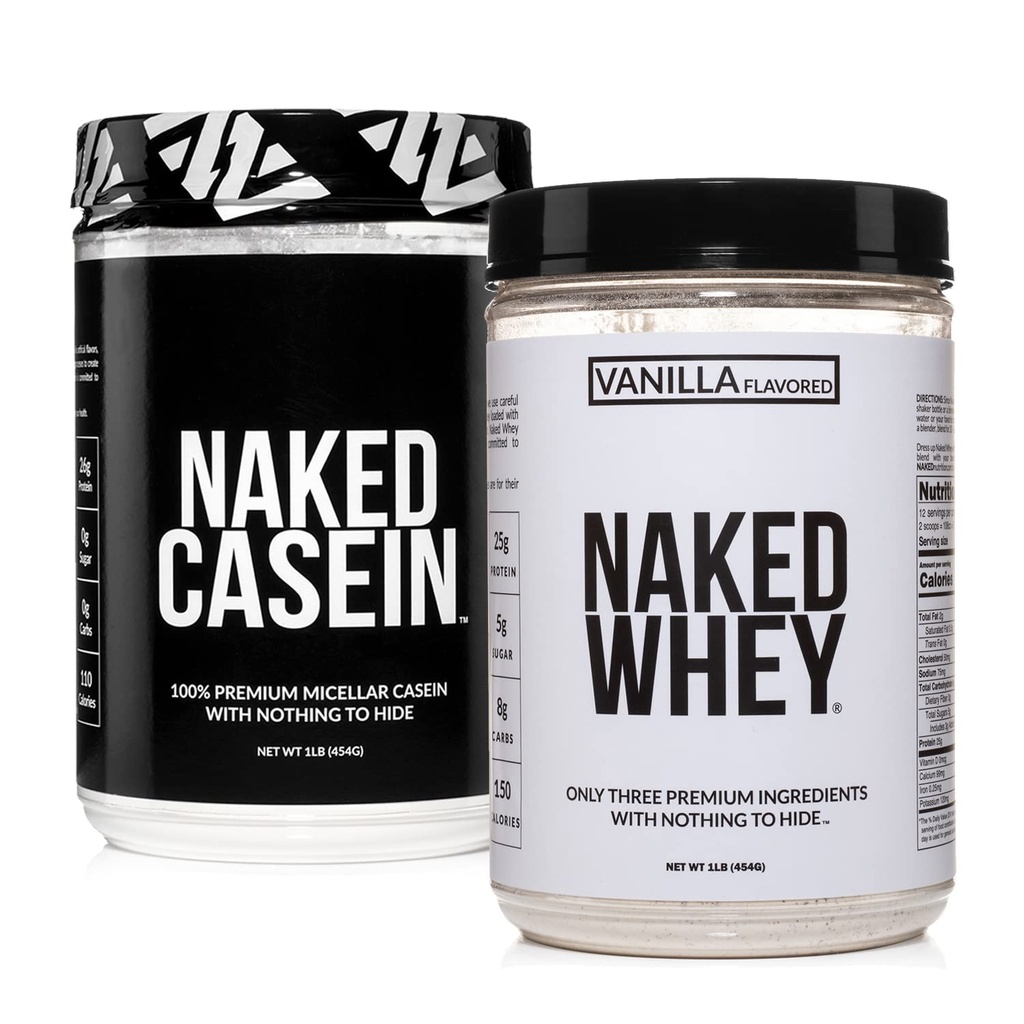 NAKED Grass Fed Protein Bundle: 1LB Casein y 1LB Vanilla Whey